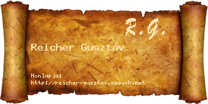 Reicher Gusztáv névjegykártya